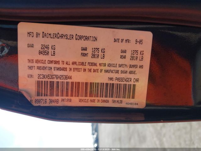 2006 CHRYSLER 300 2C3KA53G76H253644 Photo 8