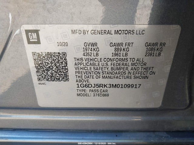 2021 CADILLAC CT4 1G6DJ5RK3M0109917 Photo 8