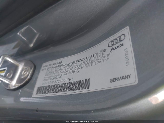 2011 AUDI A5 WAULFAFR2BA069757 Photo 8