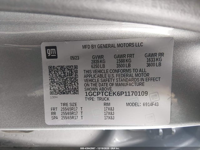 2023 CHEVROLET COLORADO 1GCPTCEK6P1170109 Photo 8