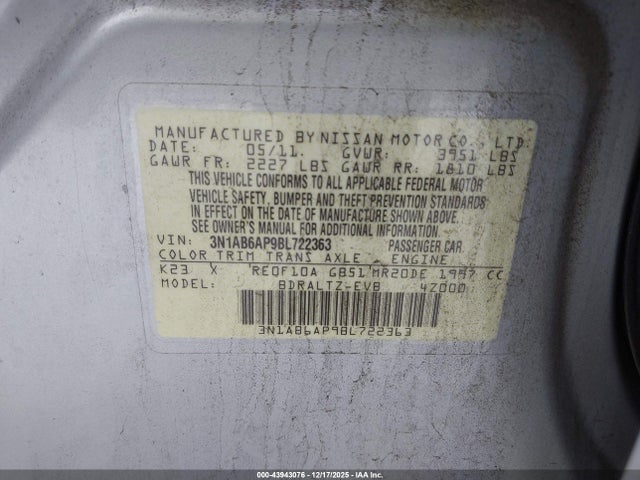 2011 NISSAN SENTRA 3N1AB6AP9BL722363 Photo 8