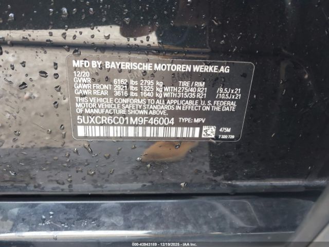 2021 BMW X5 5UXCR6C01M9F46004 Photo 8
