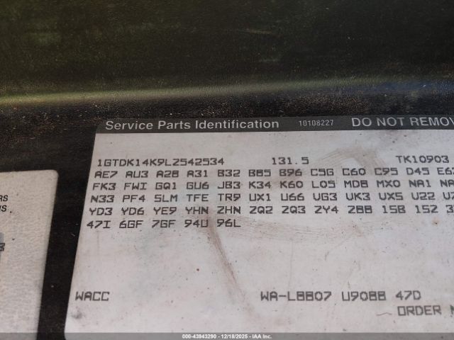 1990 GMC SIERRA 1GTDK14K9LZ542534 Photo 8