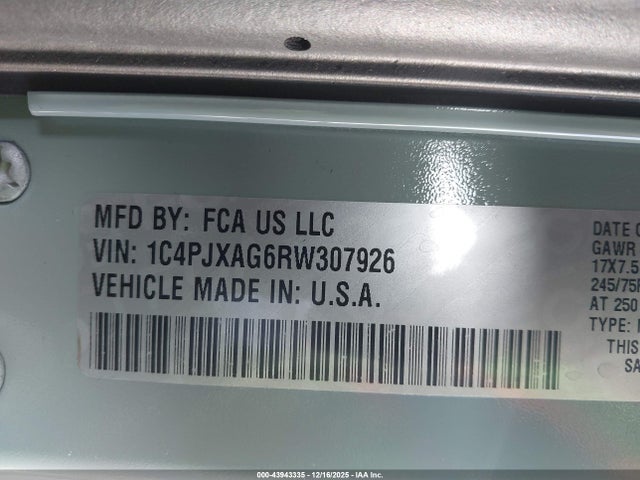 1C4PJXAG6RW307926 Jeep Wrangler 2-door Sport 4x4