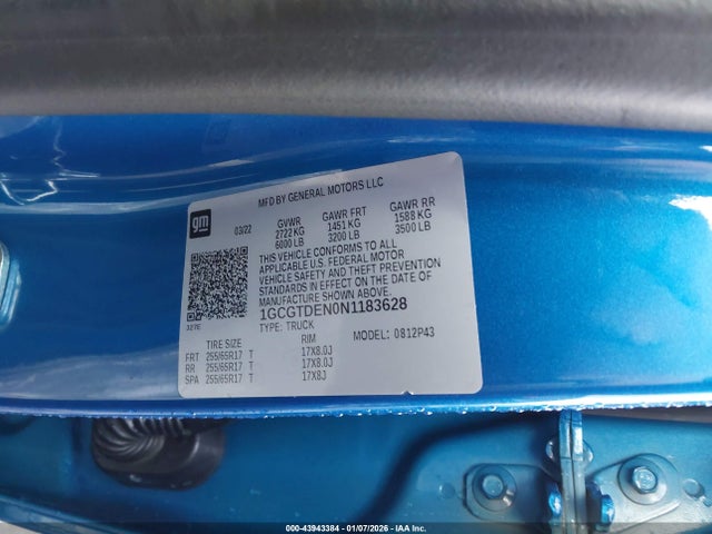 1GCGTDEN0N1183628 Chevrolet Colorado