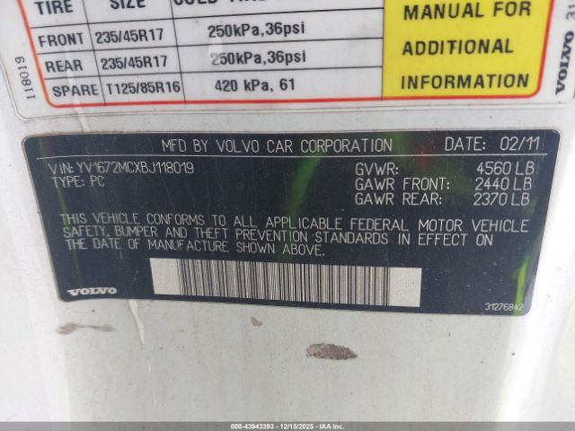 2011 VOLVO C70 YV1672MCXBJ118019 Photo 8
