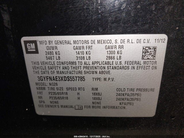 2013 CADILLAC SRX 3GYFNAE3XDS557785 Photo 8