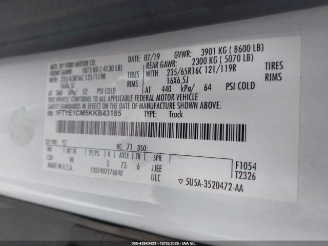 1FTYE1CM5KKB43185 Ford Transit-150