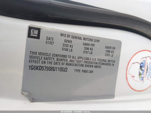 2008 CADILLAC DTS 1G6KD57908U110522 Photo 8