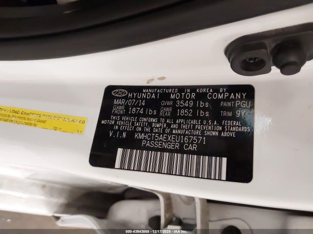 Hyundai ACCENT GS 2014 KMHCT5AEXEU167571 Image 9