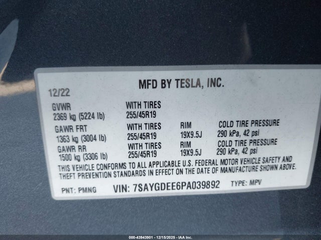 2023 TESLA MODEL Y 7SAYGDEE6PA039892 Photo 8