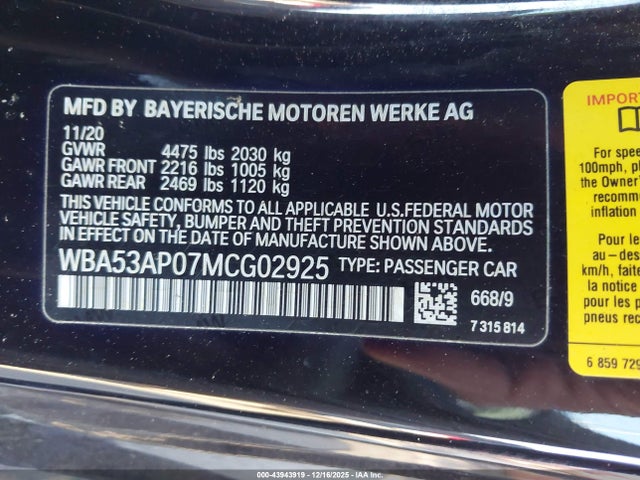 2021 BMW 430I WBA53AP07MCG02925 Photo 8