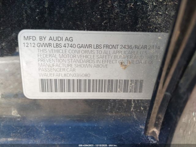 2013 AUDI A4 WAUEFAFL8DN035080 Photo 8