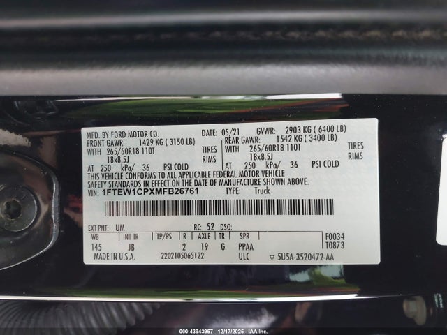 Ford F-150 Xl 2021 1FTEW1CPXMFB26761 Image 9