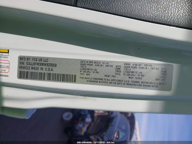 2021 JEEP WRANGLER UNLIMITED 1C4JJXFMXMW820559 Photo 8