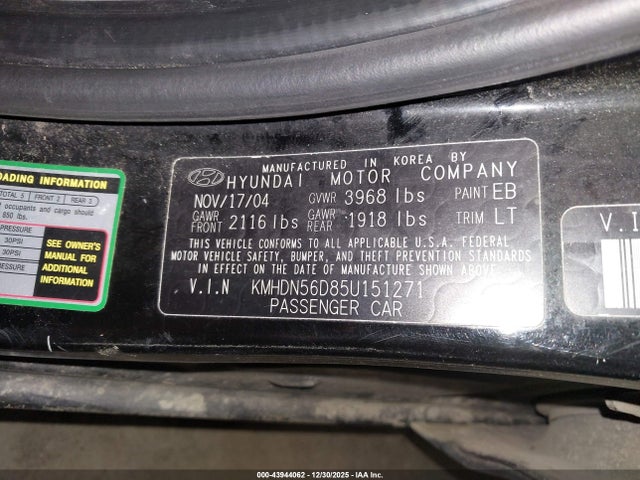 Продажа на аукционе авто 2005 Hyundai Elantra Gls/gt, vin: KMHDN56D85U151271, номер лота: 43944062
