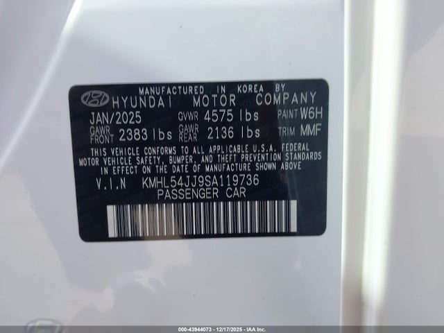 KMHL54JJ9SA119736 Hyundai Sonata Hybrid Limited