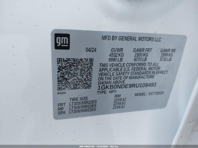 1GKB0NDE9RU108493 GMC Hummer Ev Suv 2x