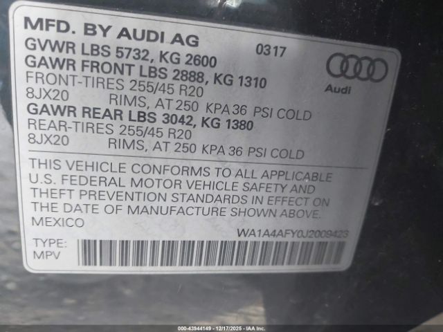 2018 AUDI SQ5 WA1A4AFY0J2009423 Photo 8