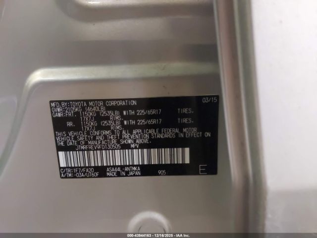 2015 TOYOTA RAV4 JTMRFREV9FD130505 Photo 8