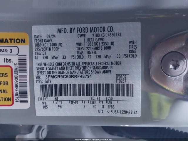 3FMCR9C60RRF48791 Ford Bronco Sport Outer Banks