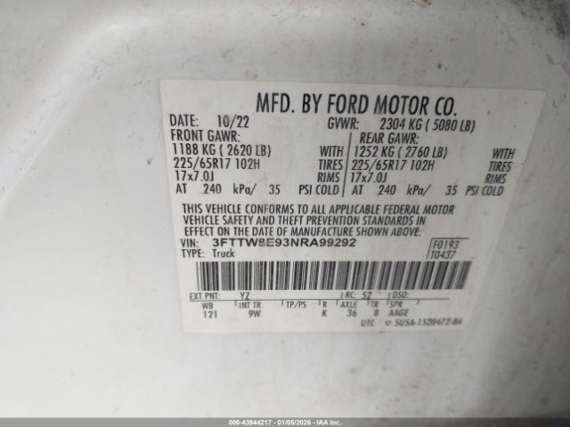 2022 FORD MAVERICK 3FTTW8E93NRA99292 Photo 8