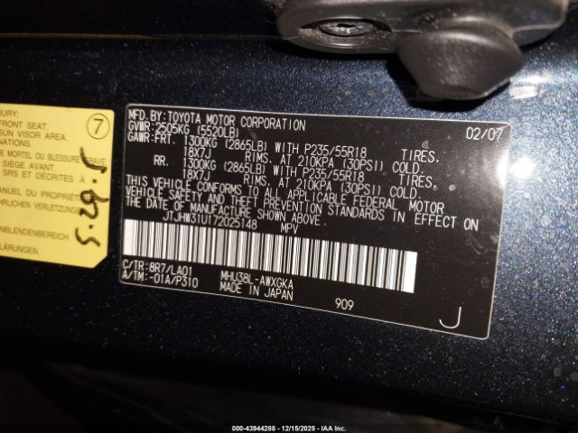 2007 LEXUS RX 400H JTJHW31U172025148 Photo 8