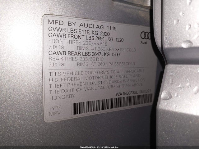 2020 AUDI Q3 WA1BECF39L1044391 Photo 8