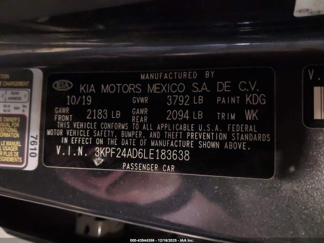 KIA Forte Lxs 2020 3KPF24AD6LE183638 Image 9