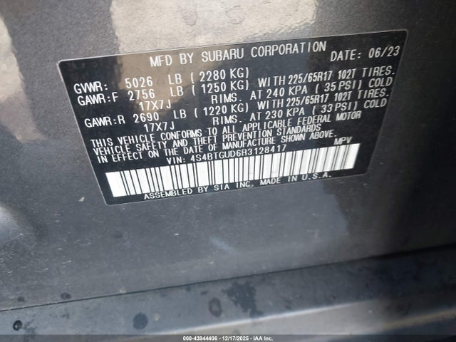 4S4BTGUD6R3128417 Subaru Outback Wilderness