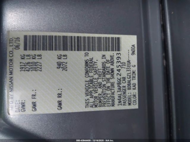 2016 NISSAN ALTIMA 1N4AL3AP8GC245393 Photo 8