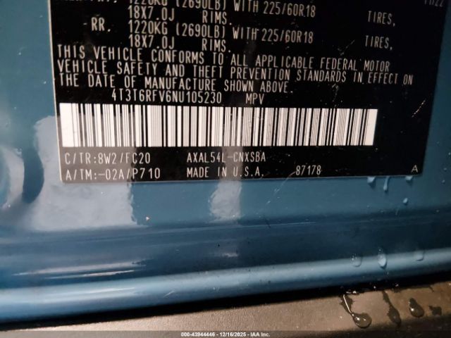 2022 TOYOTA RAV4 HYBRID 4T3T6RFV6NU105230 Photo 8