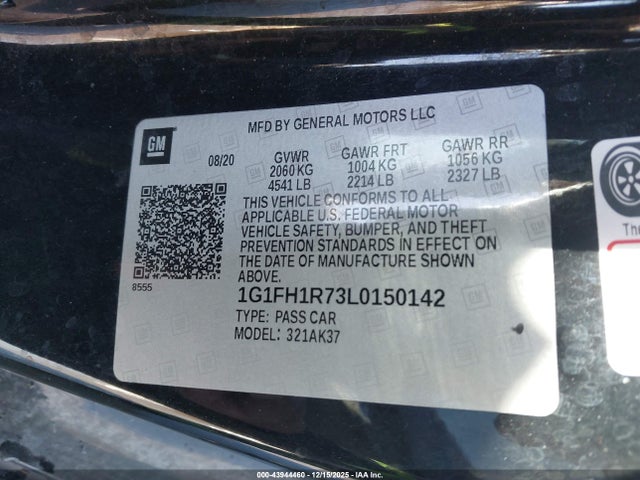 1G1FH1R73L0150142 Chevrolet Camaro Rwd 2ss