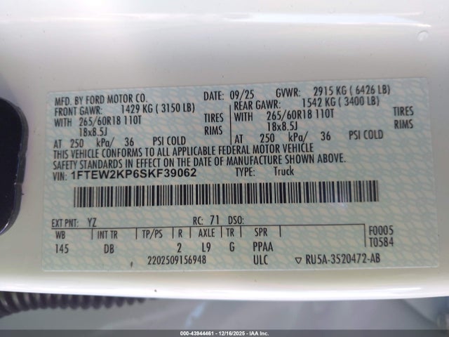Ford F-150 Stx 2025 1FTEW2KP6SKF39062 Image 9