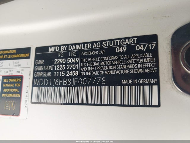 Mercedes-Benz E 400 2018 WDD1J6FB8JF007778 Image 9