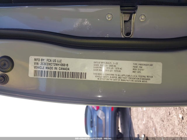 2C3CDXCT2NH106618 Dodge CHARGER R/T