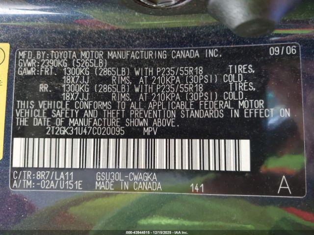 2007 LEXUS RX 350 2T2GK31U47C020095 Photo 8