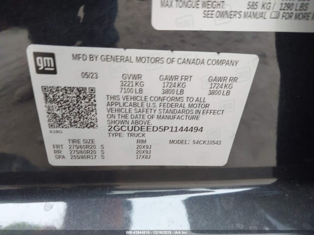 2GCUDEED5P1144494 Chevrolet Silverado 1500 4wd Short Bed Rst