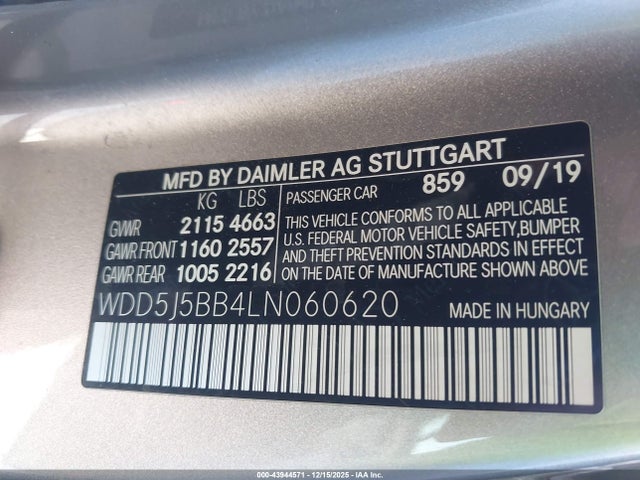 2020 Mercedes-benz Amg Cla 35 4matic მანქანა იყიდება აუქციონზე, vin: WDD5J5BB4LN060620, აუქციონის ნომერი: 43944571