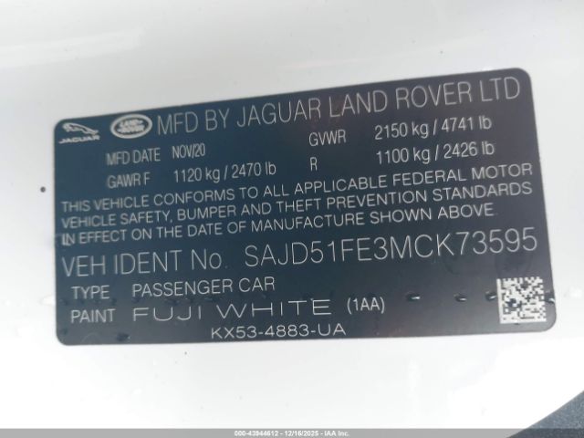 2021 JAGUAR F-TYPE SAJD51FE3MCK73595 Photo 8