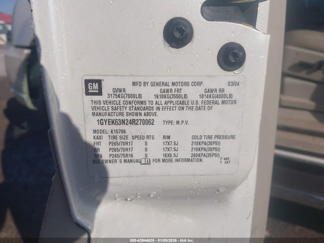 2004 CADILLAC ESCALADE 1GYEK63N24R270062 Photo 8