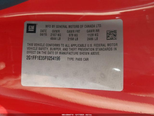 2015 CHEVROLET CAMARO 2G1FF1E35F9254196 Photo 8