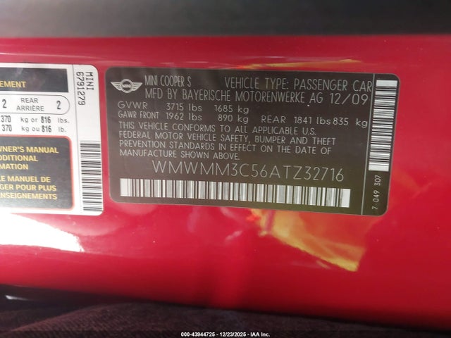 2010 MINI COOPER S CLUBMAN WMWMM3C56ATZ32716 Photo 8