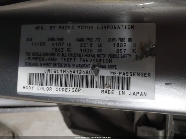 Продаж на аукціоні авто 2010 Mazda Mazda3 S Sport, vin: JM1BL1H56A1248027, номер лоту: 43944736