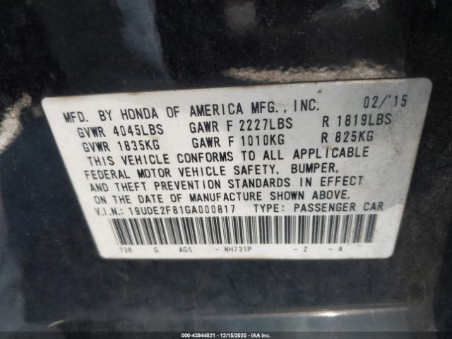 2016 ACURA ILX 19UDE2F81GA000817 Photo 8