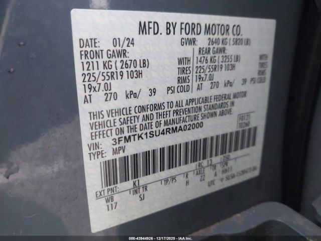 2024 FORD MUSTANG MACH-E 3FMTK1SU4RMA02000 Photo 8