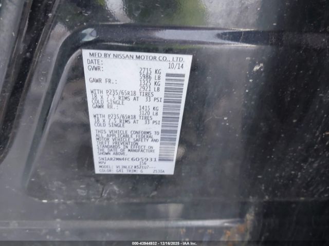 2015 NISSAN PATHFINDER 5N1AR2MN4FC605931 Photo 8