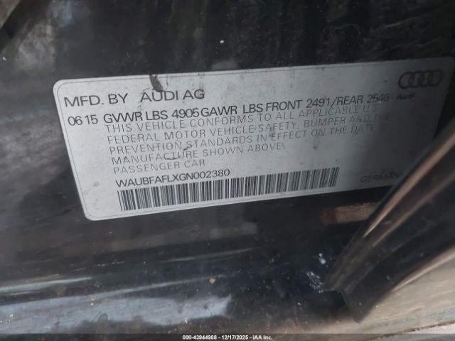 2016 AUDI A4 WAUBFAFLXGN002380 Photo 8