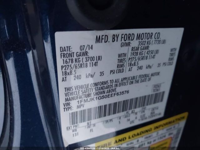 2014 FORD EXPEDITION EL 1FMJK1G50EEF63576 Photo 8