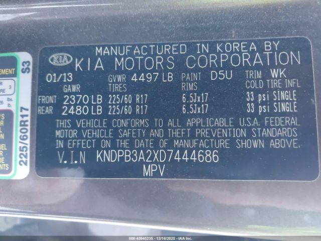 2013 KIA SPORTAGE KNDPB3A2XD7444686 Photo 8